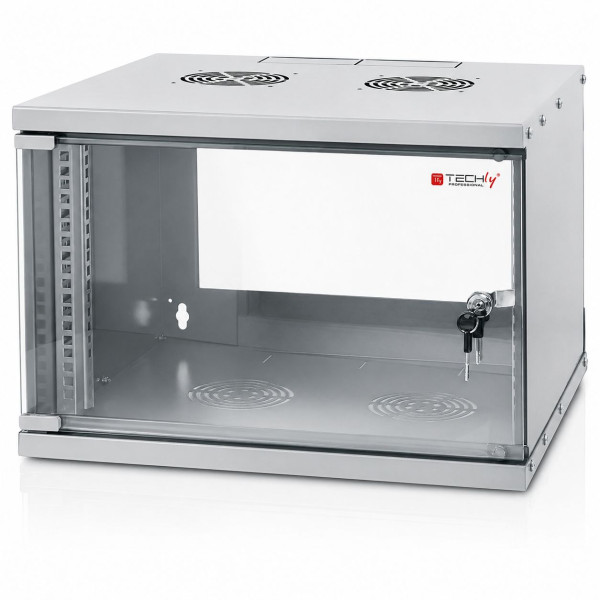 [I-CASE_EL-1006G32] Armadio Rack 19'' a Muro 6U prof. 320 Grigio Assemblato