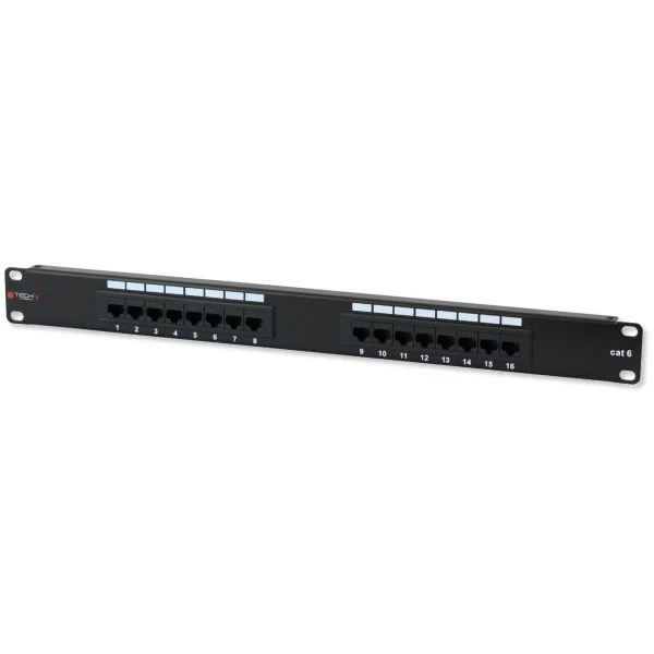 [I-PP_16-RU-C6T] Pannello Patch UTP 16 Posti RJ45 Cat.6 Techly