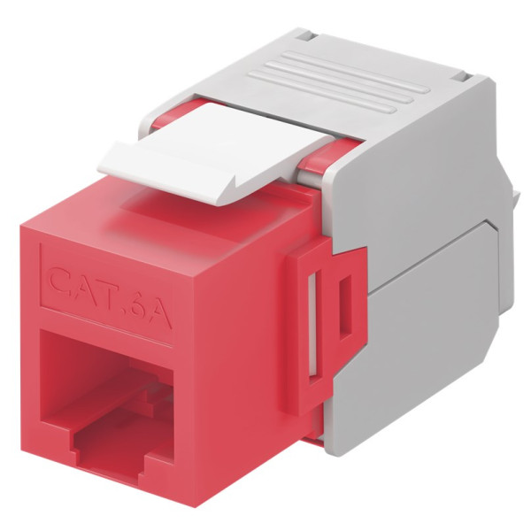 [IWP-MD_C6A_REW] Frutto Keystone RJ45 Cat6A UTP 500MHz Rosso