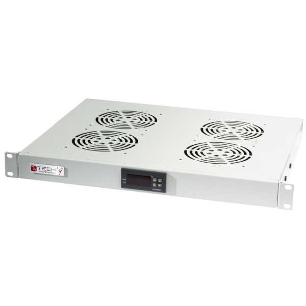 [I-CASE_FAN-TC4G] Gruppo 4 Ventole 1U per Rack 19'' con Termostato LED Grigio
