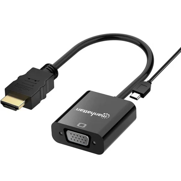 [IDATA_HDMI-VGA2M] Cavo Convertitore HDMI a VGA con MicroUsb 30cm Nero