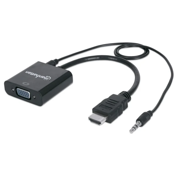 [IDATA_HDMI-VGA2AUM] Cavo Convertitore da HDMI a VGA con Audio e MicroUsb 30cm Nero