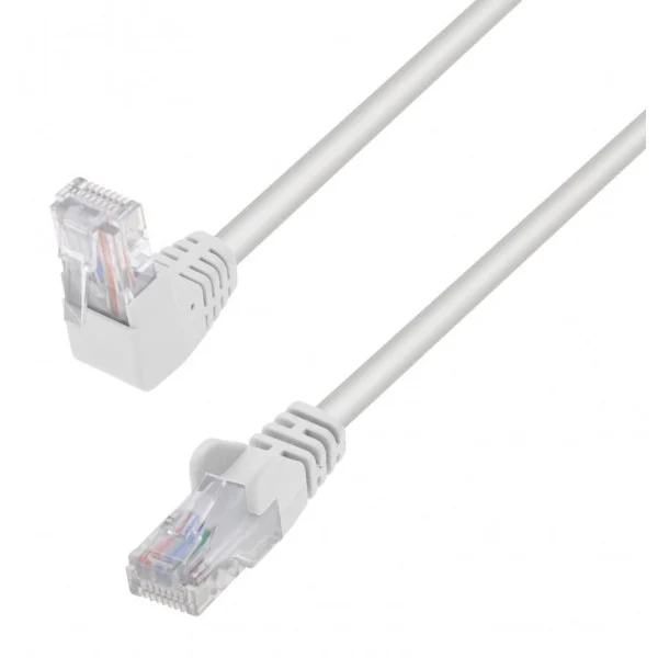[ICOC_U5EB-050-WHL] Cavo di rete Patch Connettore Angolato 90&deg; CCA Cat. 5e UTP 5m Bianco