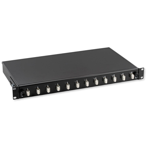 [ILWL_SB-DT-12LCDM] Cassetto Ottico 19'' con 12 bussole LC Duplex Multimodale OM2 Nero
