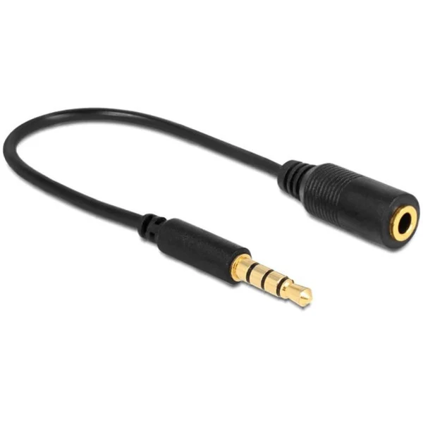 [ICOC_19-SB-HP] Cavo Audio 3.5 mm M/F 4Pin Convertitore di Assegnazione Pin 17,5cm Nero