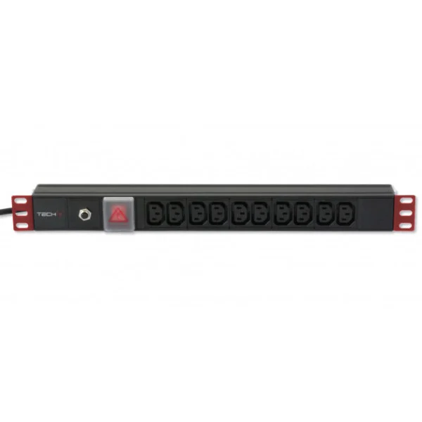 [I-CASE_STRIP-10C] Multipresa 10 Posti VDE da Rack 19'' con Interruttore Spina C14 1U