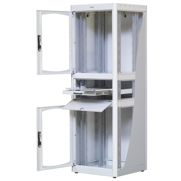 [I-CASE_EK-3860GT] Armadio Rack 19'' 600x600 38U con Ripiano Tastiera Grigio
