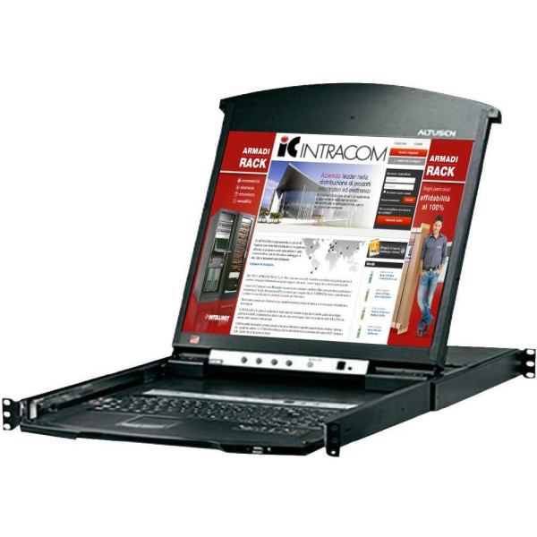 [IDATA_KL-1508AN] Switch KVM Cat.5E/6 a 8 porte con LCD 19'' Dual Rail, KL1508AN