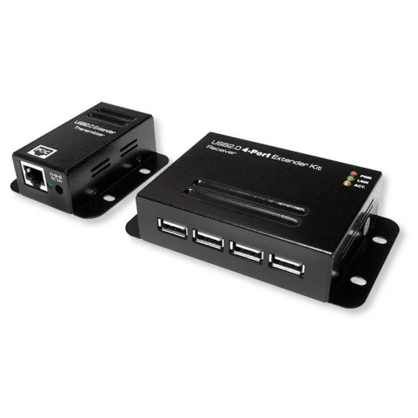 [IUSB-EXTEND-POE4U] Extender USB su Cavo Cat.5/5e/6 fino a 50m con Hub 4 Porte