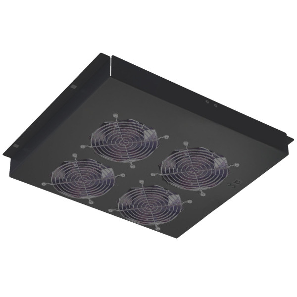 [I-CASE_FAN-4STN] Gruppo di 4 Ventole a Soffitto Senza Termostato per Rack 19'' Nero