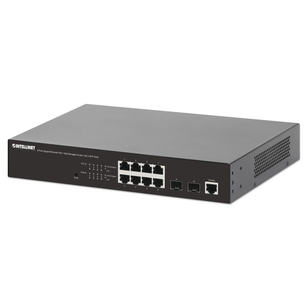 Switch Gigabit Ethernet 8 Porte PoE+ Web-Managed con 2 porte SFP