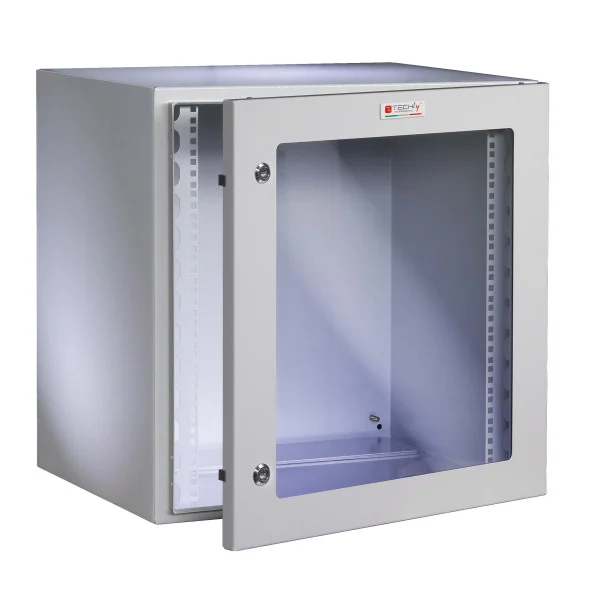 [I-CASE_IP-1340GV] Armadio Rack 19'' a muro 13U grigio IP65 porta vetro prof. 400 mm
