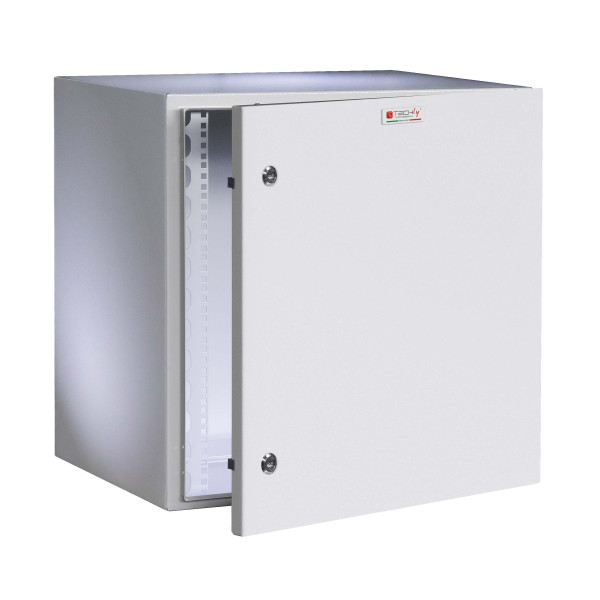 Armadio Rack 19'' a muro 13U grigio IP65 porta cieca prof. 400 mm
