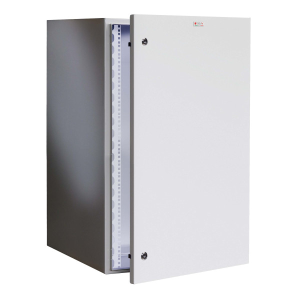Armadio Rack 19'' a muro 17U grigio IP65 porta cieca prof. 600 mm