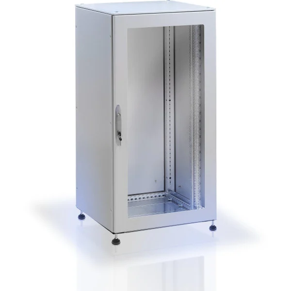 Armadio rack 19'' a pavimento 42U grigio IP55 porta vetro prof. 600 mm