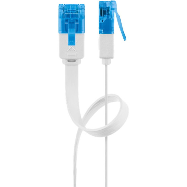 Cavo di Rete Patch Piatto in Rame Cat.6A UTP 10m Bianco