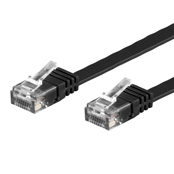 Cavo di Rete Patch Piatto in Rame Cat.6 Nero UTP 7,5m