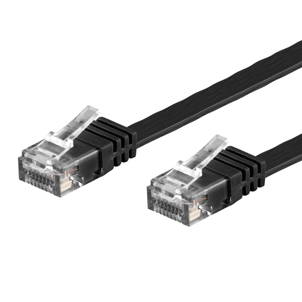 Cavo di Rete Patch Flat in Rame Cat.6A UTP 10m Nero