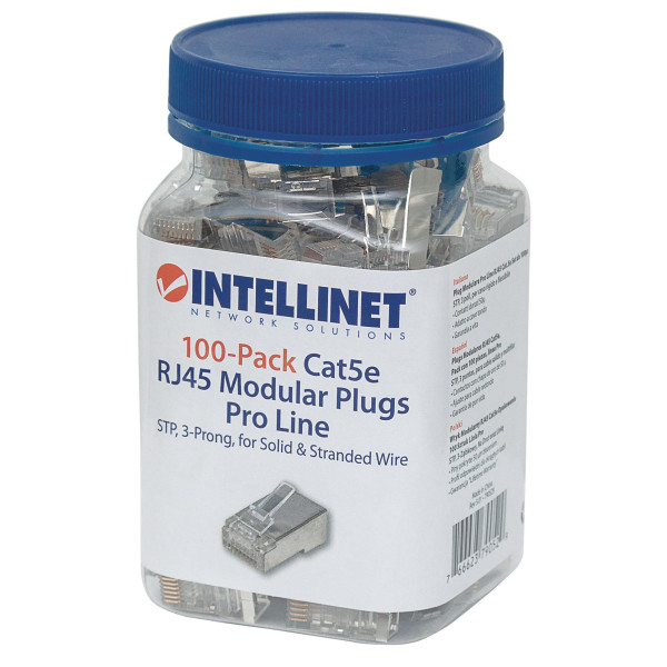 Confezione 100 Plug Modulari Pro Line RJ45 Cat.5e STP