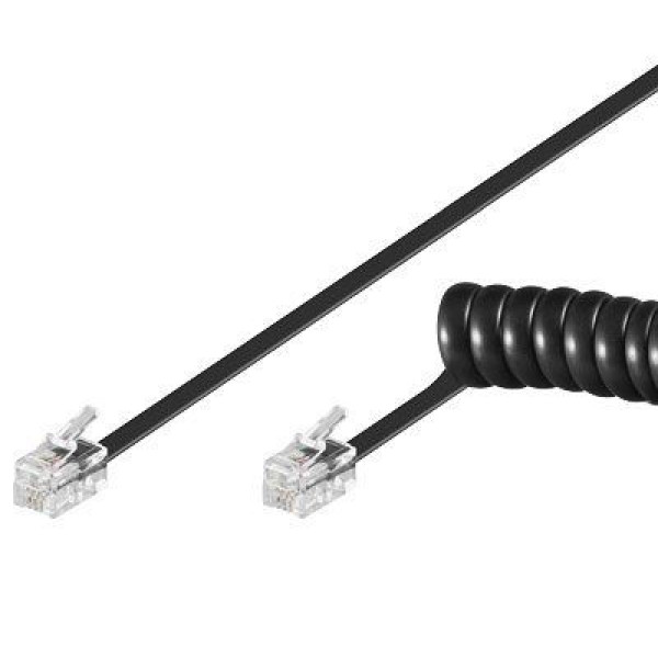 [ICOC_MD-44-02SBKP] Cavo telefonico spiralato 2mt RJ10 4P4C Nero