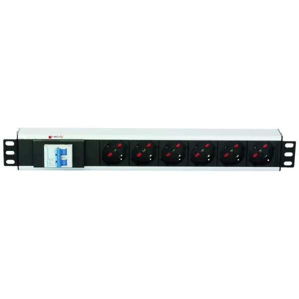Multipresa 6 Posti da Rack 19'' con Magnetotermico Spina C14 1,5U