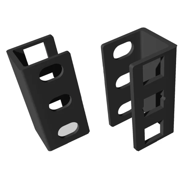 Coppia di Adattatori di Profondit&agrave; Guide per Rack 1U
