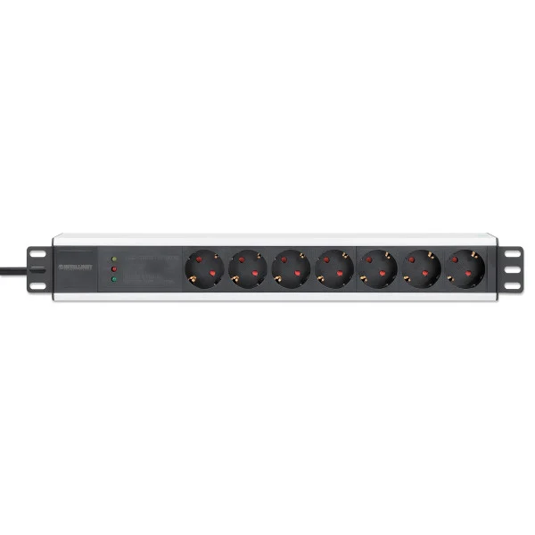 Multipresa per Rack 19'' 7 posti Spina Schuko Angolata 1U