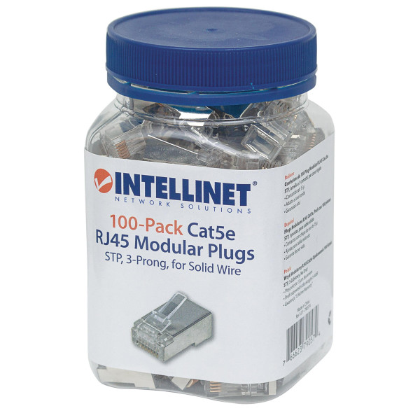 Confezione da 100 Plug Modulari RJ45 Cat.5e STP