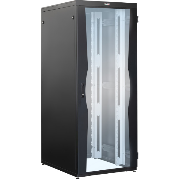 [I-CASE_FP-4218BKXVG] Armadio NetRack 19'' 800x1000 42 Unit&agrave; Nero Pannello Grigliato da Assemblare