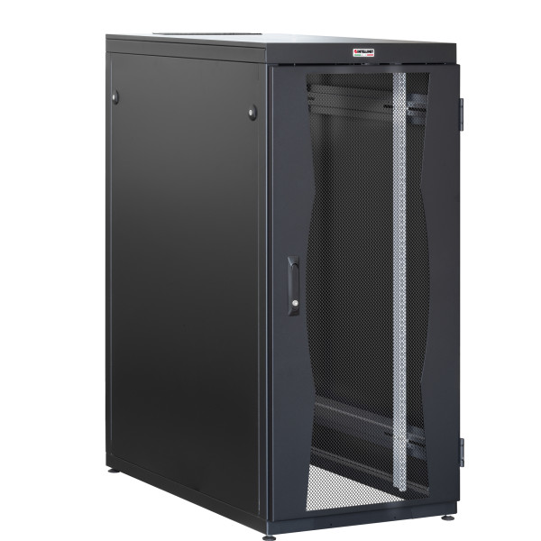 [I-CASE_FP-2710VTBK] Armadio NetRack 19'' 600x1000 27 Unit&agrave; Nero Porte Grigliate da Assemblare