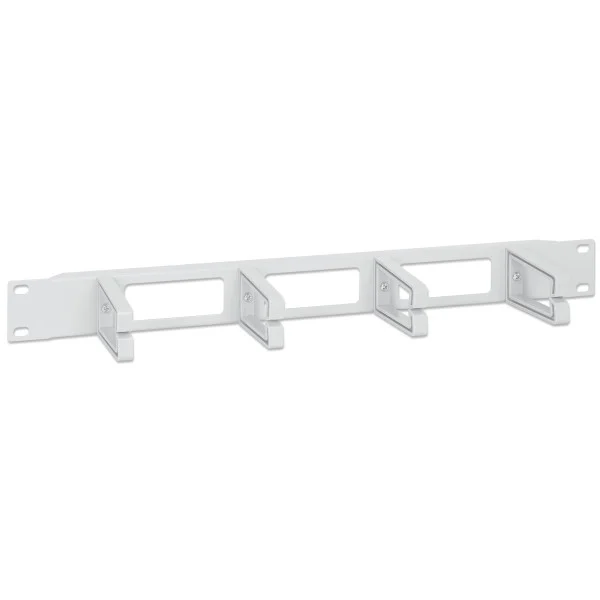 [I-CASE_CABLE-2PG] Pannello Passacavi 19'' 4 anelli in plastica 1U Grigio