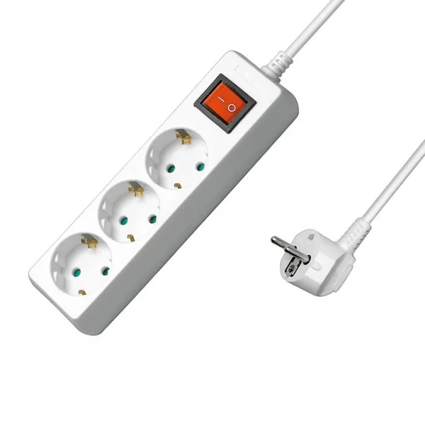 Multipresa 3 Posti Schuko con Interruttore e Cavo 3 metri