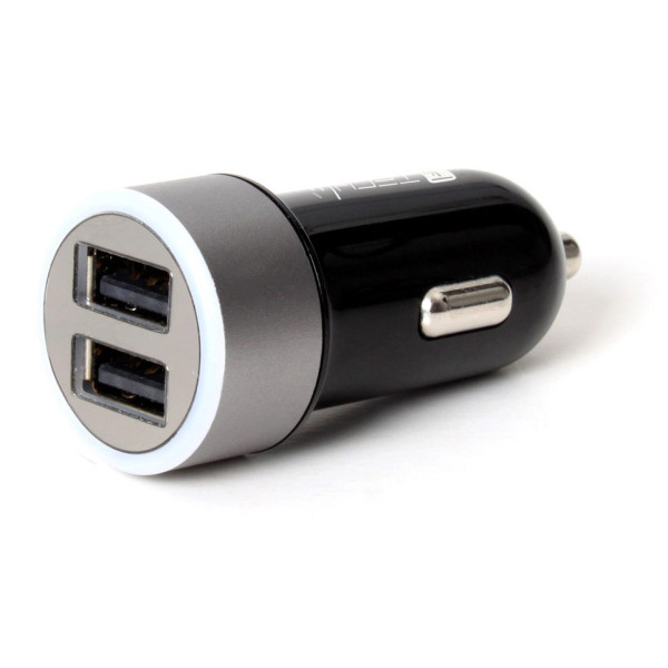 [IUSB2-CAR-ADP482] Caricatore da Auto Universale 2 Porte USB con Uscita 4,8A Nero