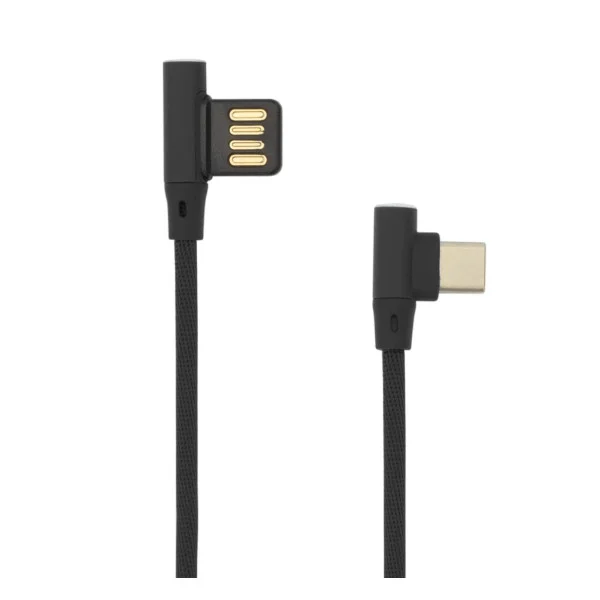[ICSB-USBC90B] Cavo USB Angolato 90&deg; USB A/USB-C 1.5m Nero
