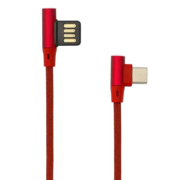 Cavo USB Angolato 90&deg; USB A/USB-C 1.5m Rosso