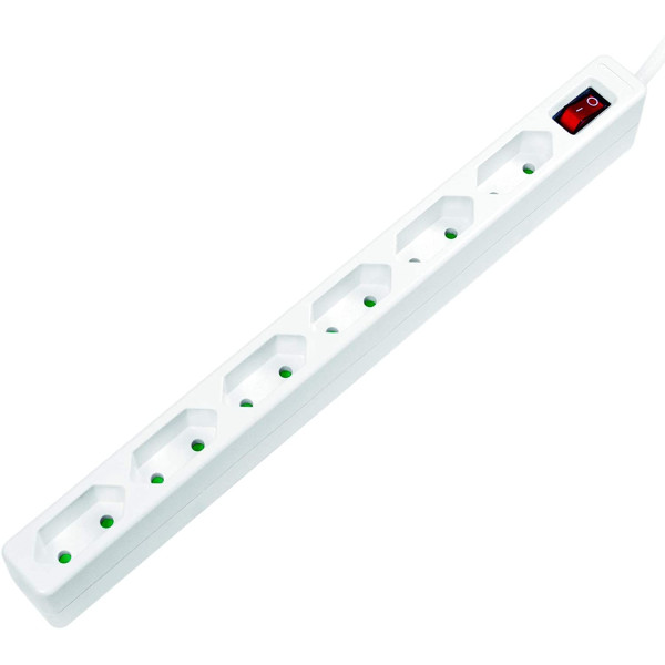 Multipresa 6 Posti Design Salvaspazio Bianco