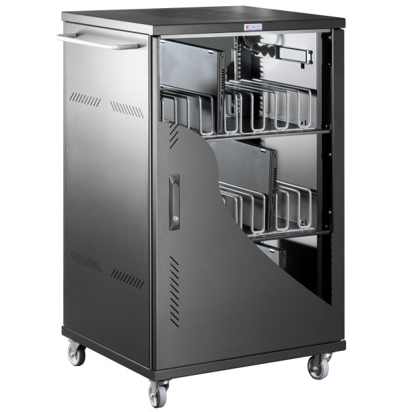 [I-CABINET-36D12ATYV] Carrello Stazione di Ricarica Ventilato 36 Notebook o Smartphone Nero
