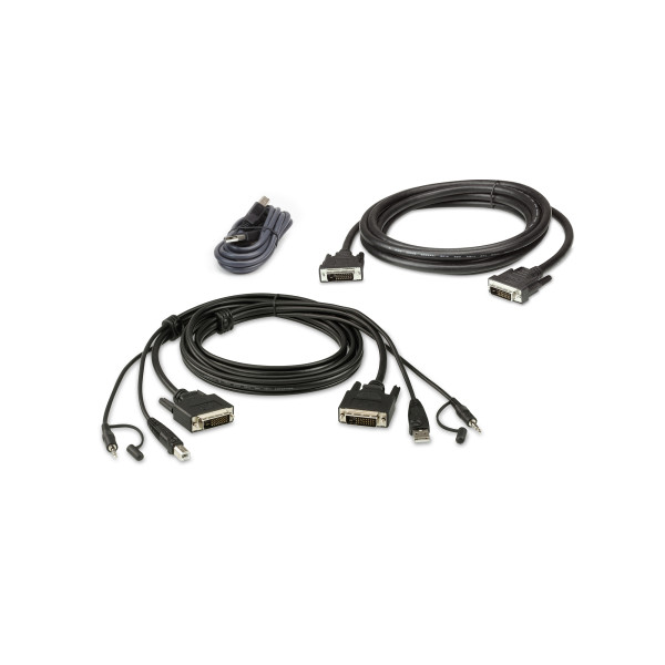 Kit cavo KVM di sicurezza USB DVI-D Dual Link a visualizzazione doppia da 3 m, 2L-7D03UDX5
