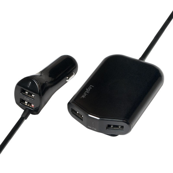 [IUSB2-CAR4L] Caricatore da Auto 2 USB + 2 USB per Passeggeri Posteriori 24W