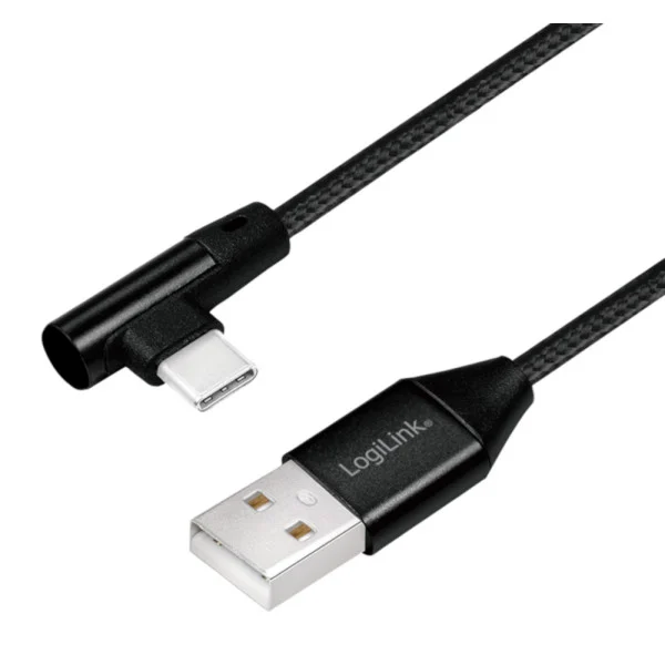 [ICOC_U2-AC90-010B] Cavo HighSpeed USB-C™ Maschio Angolato/USB-A Maschio Dritto 1m Nero