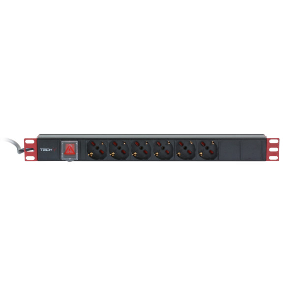 Multipresa 6 Posti da Rack 19'' con Interruttore Spina Italiana 1U