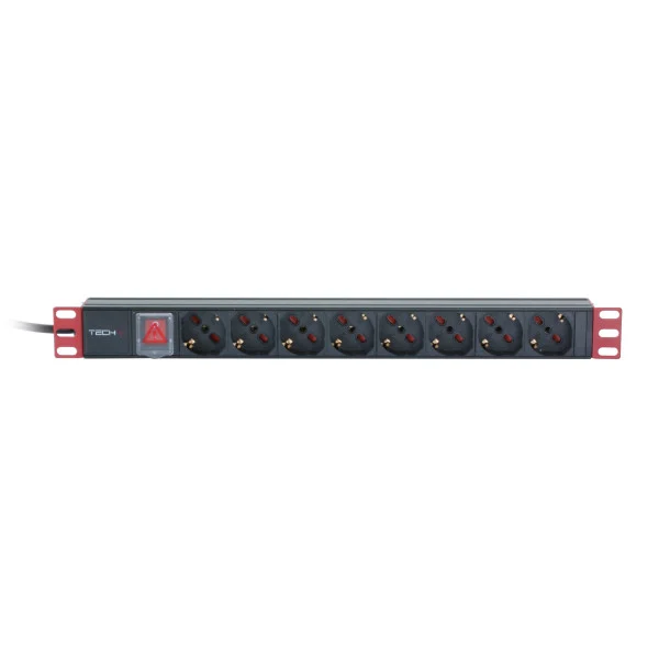 Multipresa 8 Posti da Rack 19'' con Interruttore Spina Italiana Cavo 3 metri 1U