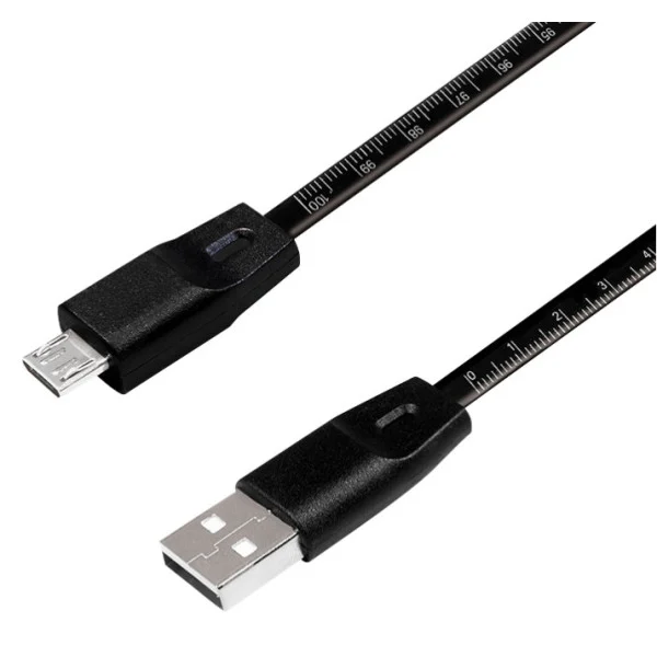 Cavo USB Micro-B Maschio/USB-A Maschio con Misuratore 1m Nero