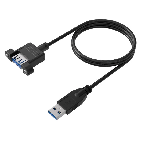 [ICOC_U3-AB-010-PNLE] Cavo Prolunga USB 3.2 SuperSpeed A/A M/F da Pannello 1m Nero