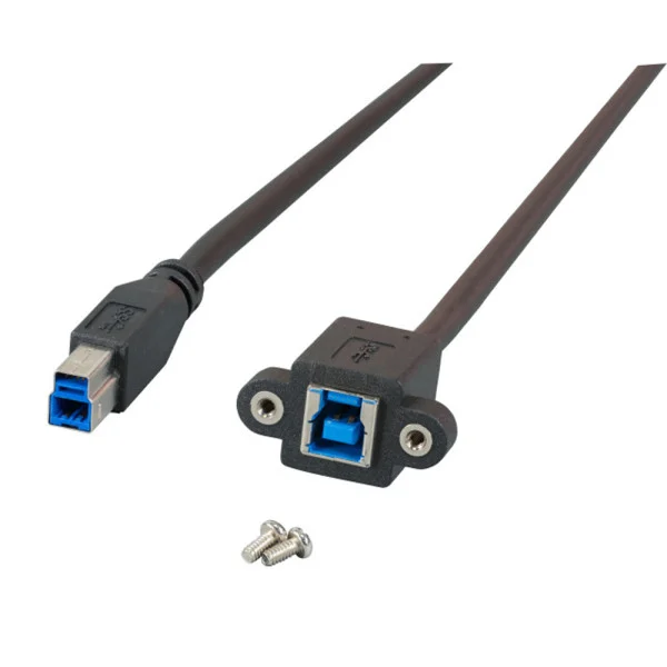 [ICOC_U3-BB-018-PNLE] Cavo Prolunga USB 3.2 SuperSpeed B/B M/F da Pannello 1,8m Nero