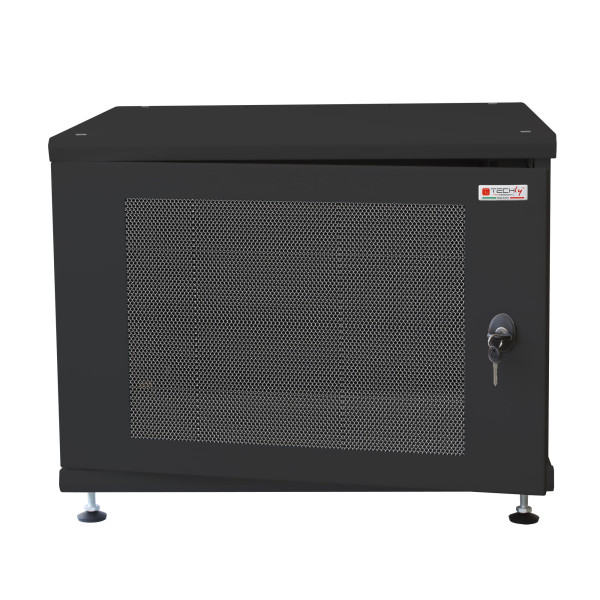 Armadio Rack 19'' ideale per Accumulatori Fotovoltaico 8U P600mm Nero