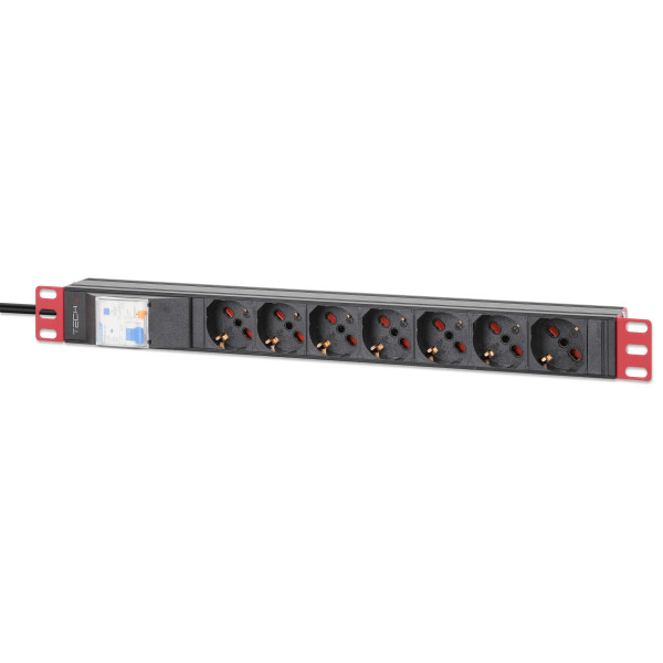 Multipresa 7 Posti da Rack 19'' con Protezione da Dispersioni Spina Italiana 1U