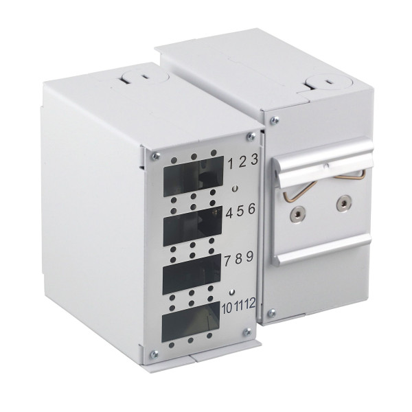 [I-CASE_DIN-SPLICET] Mini Box Ottico su Barra DIN senza Pannello Frontale