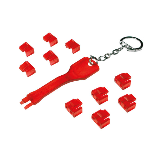 [IPW-KEYRJ-10LK] Blocca porte RJ45 rosso 10 serrature e 1 chiave