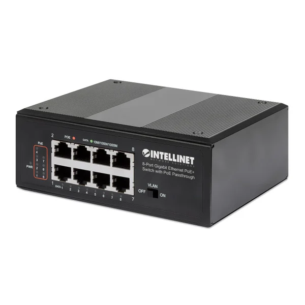 [I-SWHUB_7GPU1PD] Switch Ethernet Gigabit 8 porte PoE+ con PoE Passante